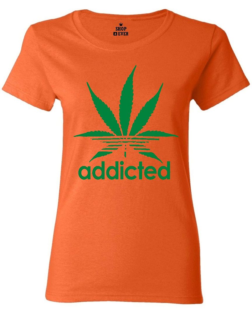 Green Addicted Women's TShirt Pot Leaf Weed Marijuana 420 Cannabis Shirts eBay